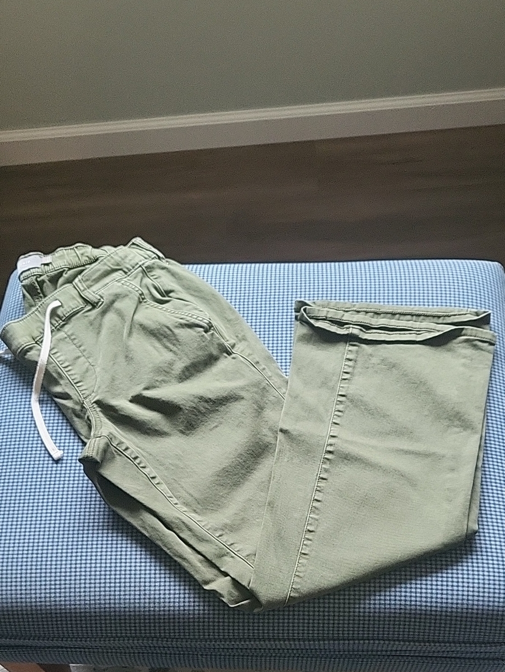 torrid Gray-Green Cotton Drawstring Chinos